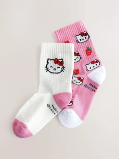 Next Pink Hello Kitty 2 Pack Cotton Rich Ankle Socks^ Socks & Tights|Socks & Tights