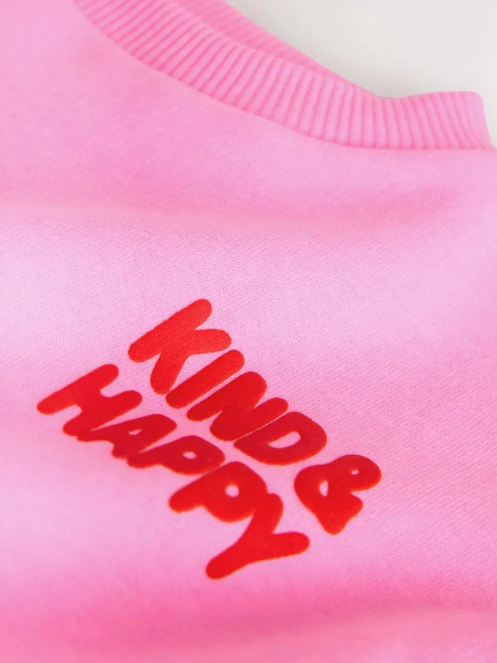 Next Pink Kind & Happy Crew Neck Sweatshirt (3mths-7yrs)^ Baby Girls|Baby Girls