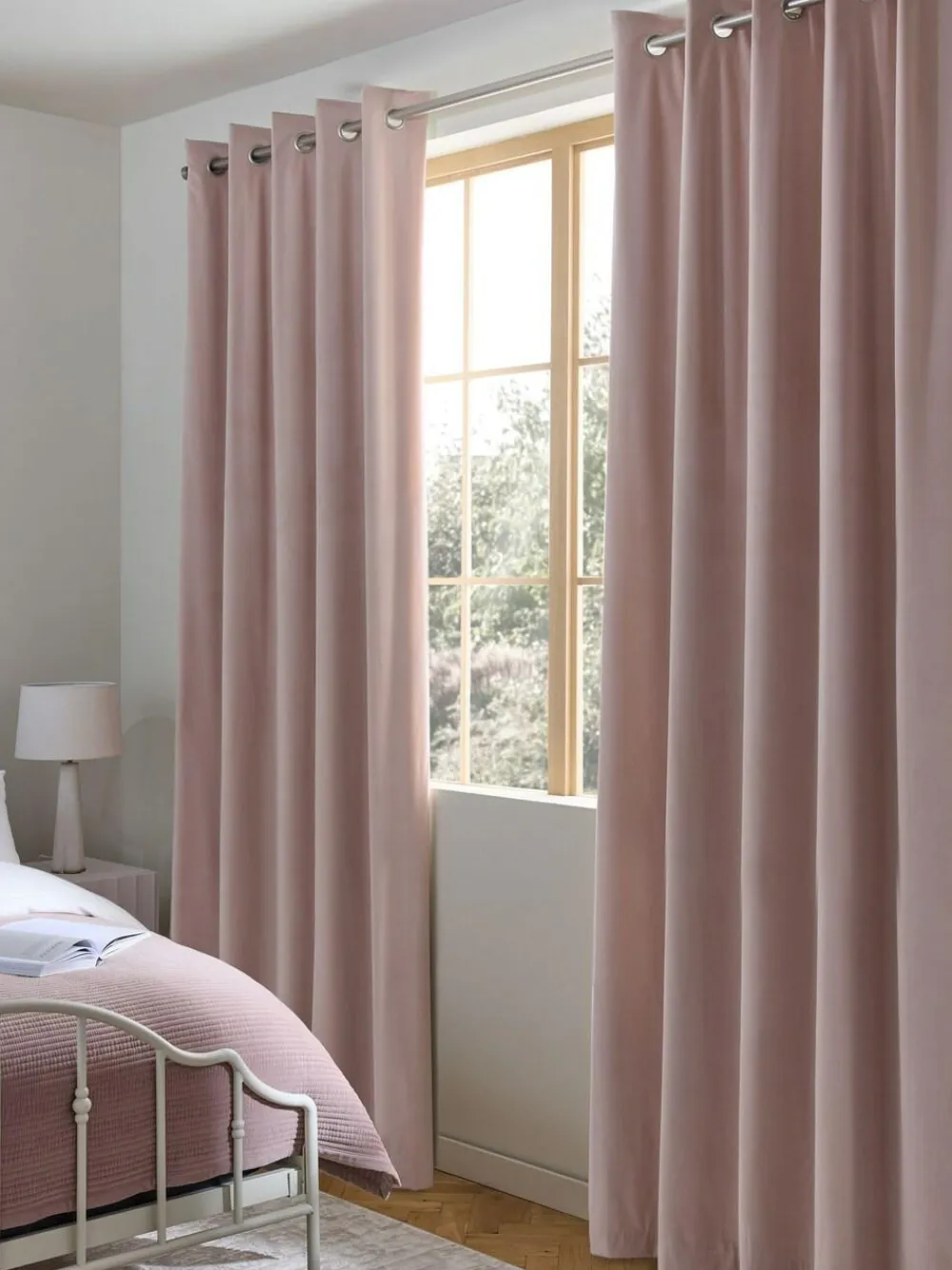 Next Pink Light Rose Matte Velvet Blackout/Thermal Curtains^ Curtains & Blinds