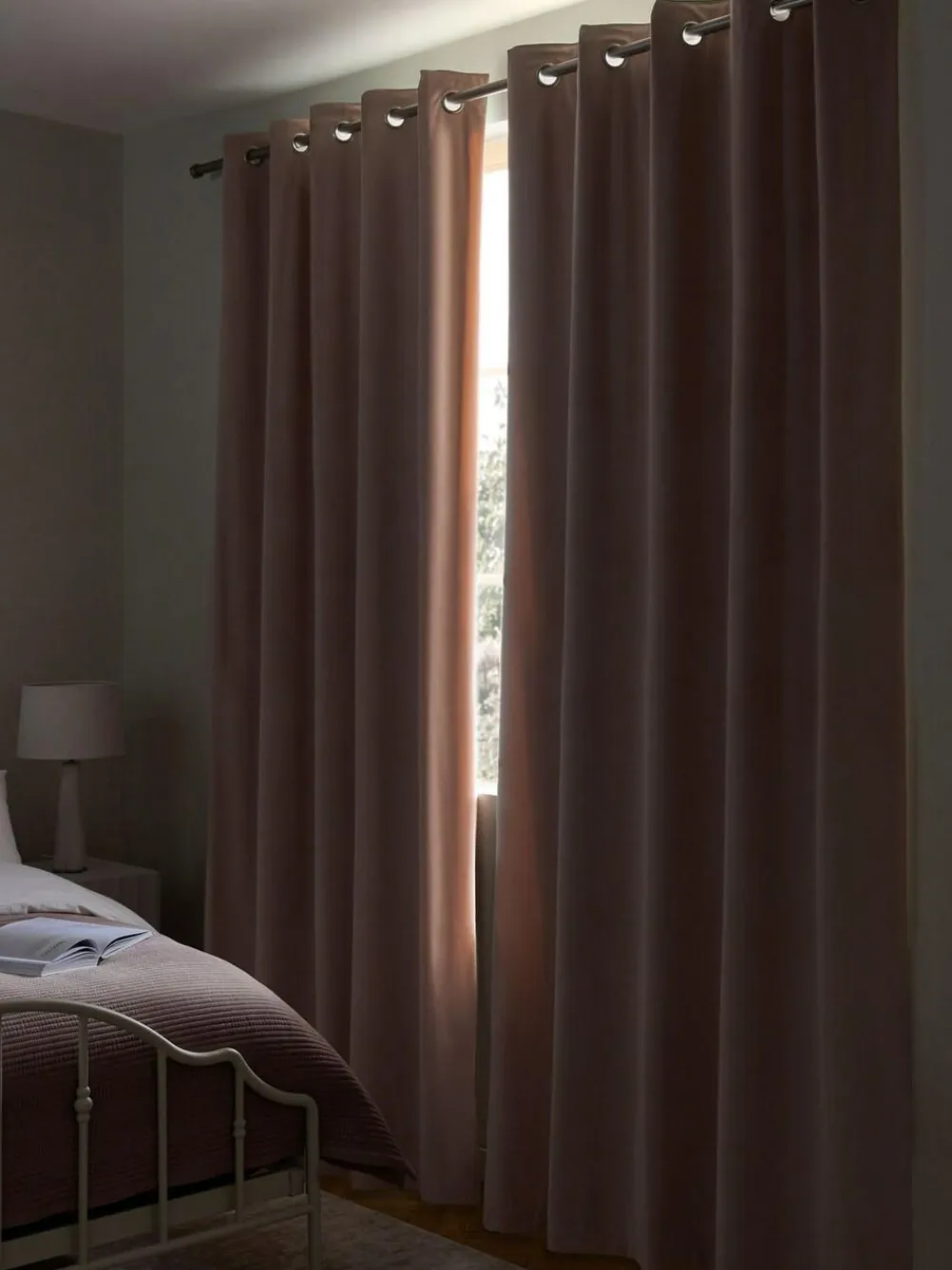 Next Pink Light Rose Matte Velvet Blackout/Thermal Curtains^ Curtains & Blinds