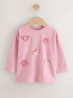 Next Long Sleeve Mesh Heart Appliqué Top (3mths-7yrs)^ Cosy Club