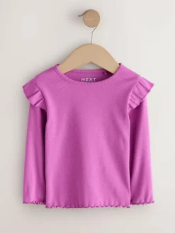 Next Long Sleeve Ribbed Frill Top (3mths-7yrs)^ Tops|Nightwear
