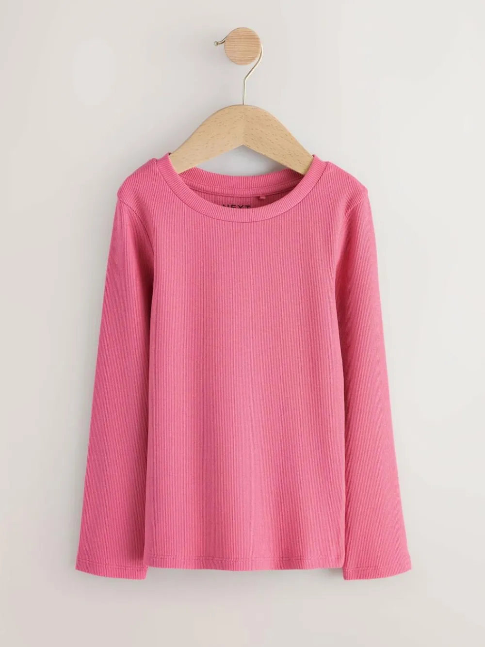 Next Pink Long Sleeve Ribbed Tops 3 Pack (3-16yrs)^ Tops|T-Shirts
