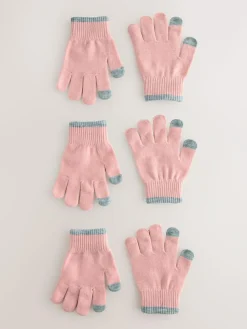 Discount Next Magic Gloves 3 Pack (3-16yrs) Pink