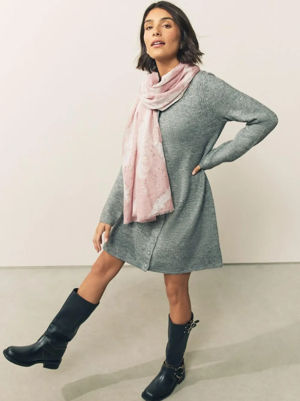 Next Pink Marble Foil Lightweight Scarf^Women Hats, Gloves & Scarves|Hats, Gloves & Scarves