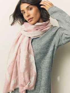 Next Pink Marble Foil Lightweight Scarf^Women Hats, Gloves & Scarves|Hats, Gloves & Scarves