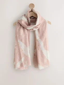 Next Pink Marble Foil Lightweight Scarf^Women Hats, Gloves & Scarves|Hats, Gloves & Scarves