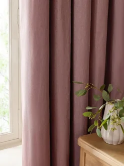 Sale Next Pink Mauve Blackout/Thermal Cotton Eyelet Curtains