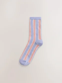Next Pink Multi Stripe Ankle Socks 4 Pack^Women Socks & Tights