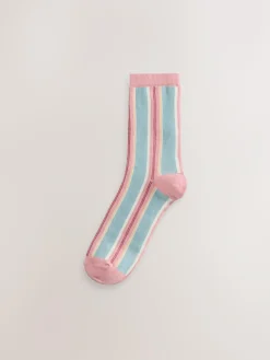 Next Pink Multi Stripe Ankle Socks 4 Pack^Women Socks & Tights