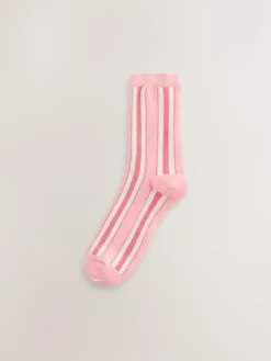 Next Pink Multi Stripe Ankle Socks 4 Pack^Women Socks & Tights