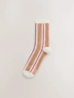 Next Pink Multi Stripe Ankle Socks 4 Pack^Women Socks & Tights