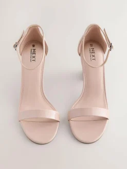 Next Pink Nude Standard/Wide Fit Block Heel Sandals