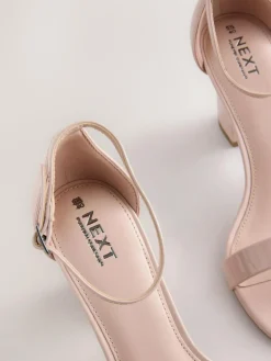 Next Pink Nude Standard/Wide Fit Block Heel Sandals