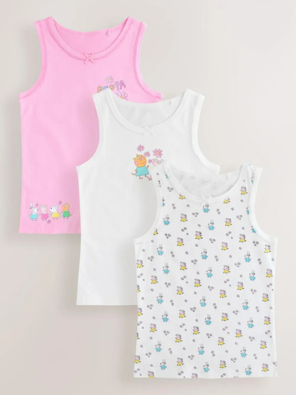 Next Pink Peppa Pig 3 Pack Classic Vests (1.5-8yrs)^ Nightwear|Underwear