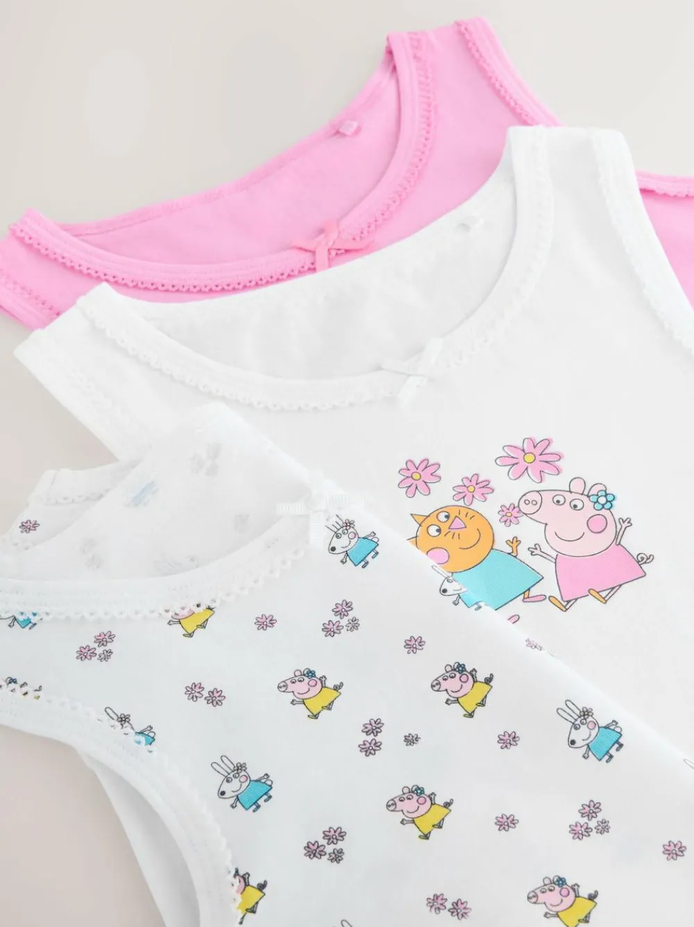 Next Pink Peppa Pig 3 Pack Classic Vests (1.5-8yrs)^ Nightwear|Underwear