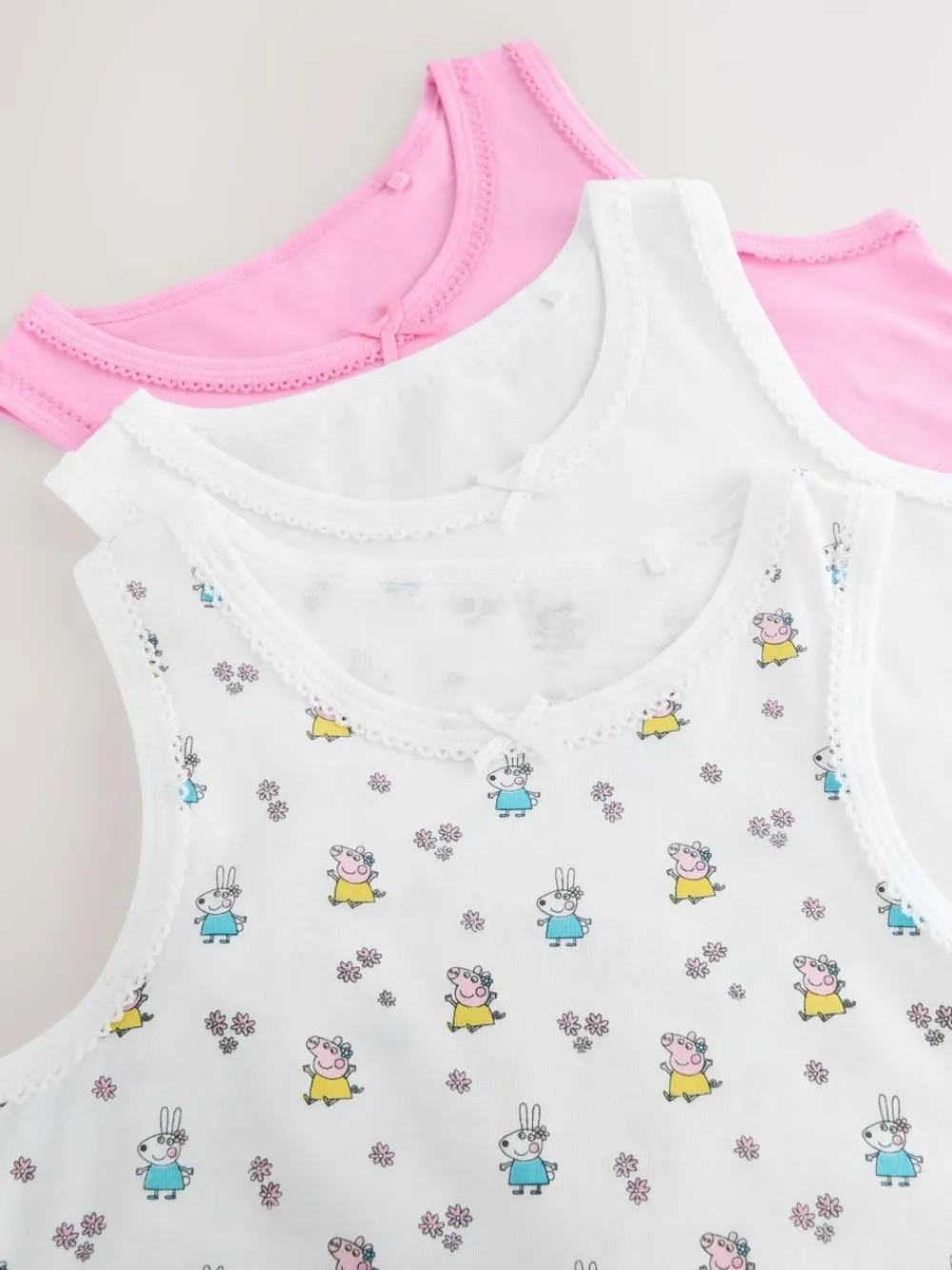 Next Pink Peppa Pig 3 Pack Classic Vests (1.5-8yrs)^ Nightwear|Underwear