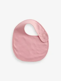 Best Next Pink Plain 5 Pack Baby Bibs
