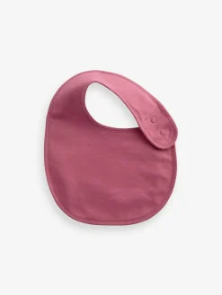Best Next Pink Plain 5 Pack Baby Bibs