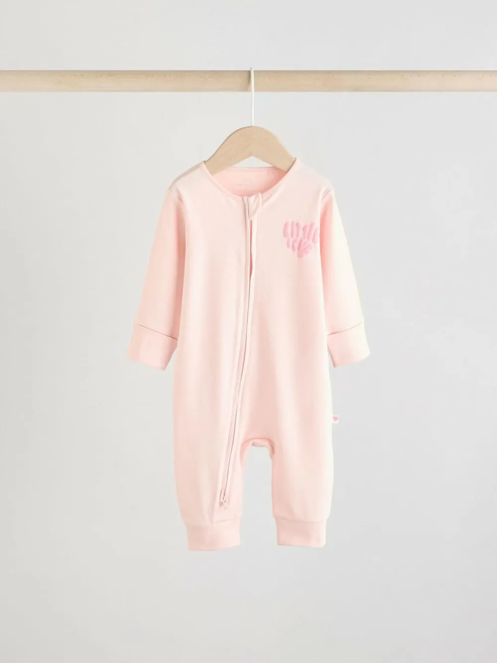 Clearance Next Print Two Way Zip Baby Sleepsuits 4 Pack (0mths-3yrs) Pink