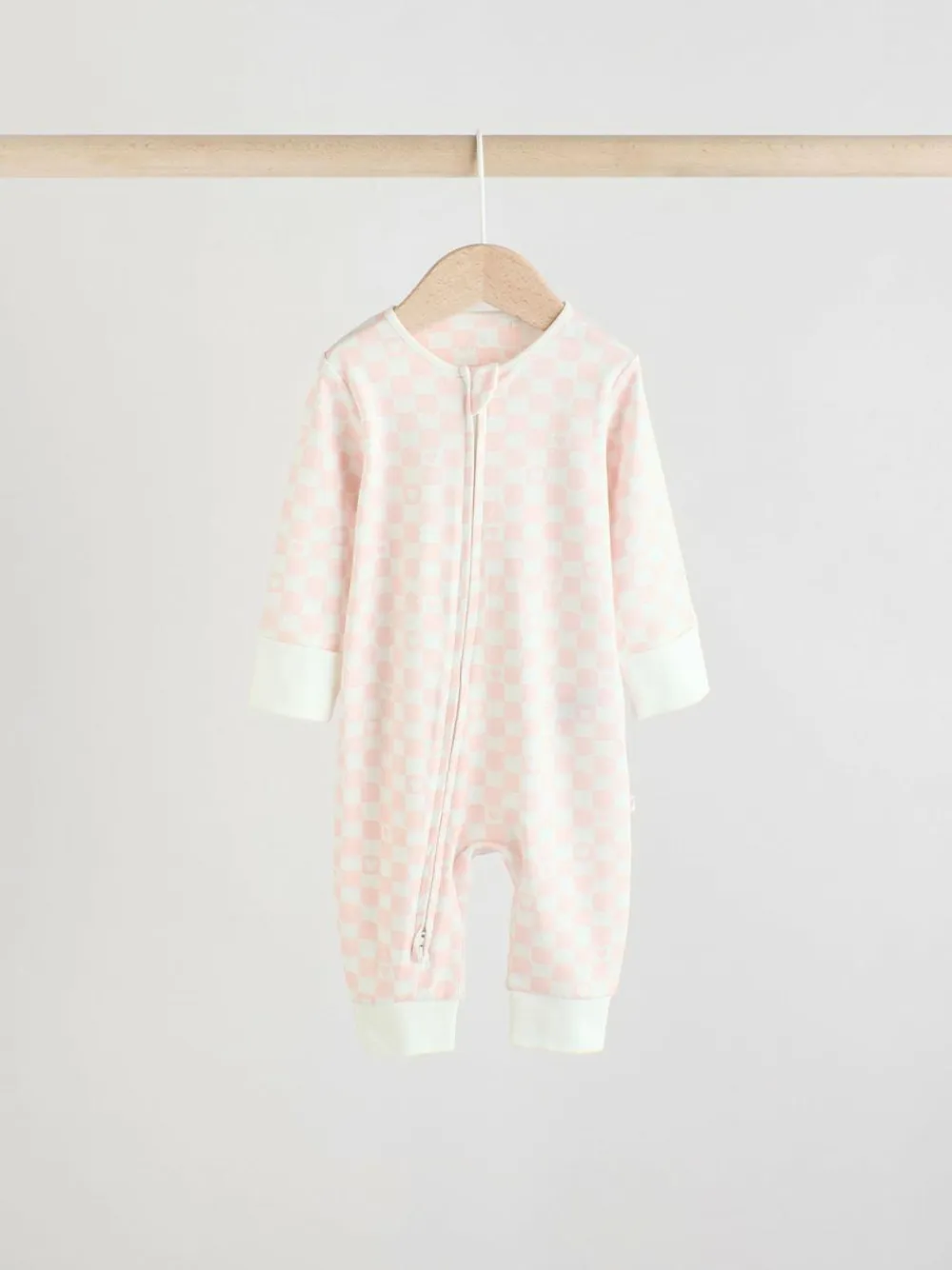 Clearance Next Print Two Way Zip Baby Sleepsuits 4 Pack (0mths-3yrs) Pink