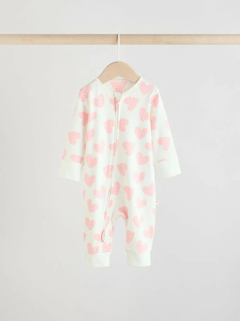 Clearance Next Print Two Way Zip Baby Sleepsuits 4 Pack (0mths-3yrs) Pink