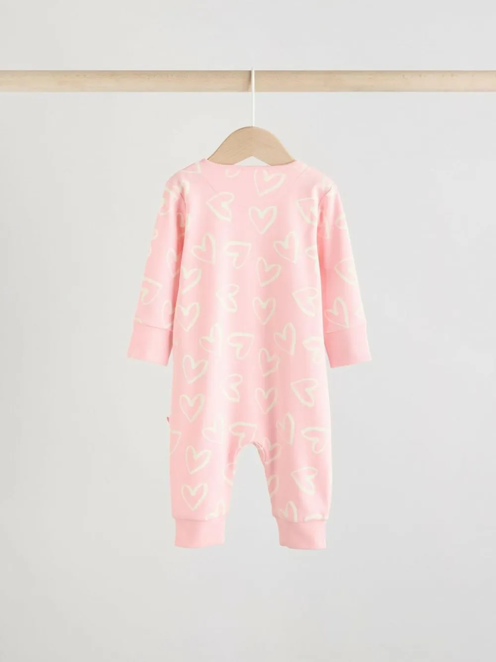 Clearance Next Print Two Way Zip Baby Sleepsuits 4 Pack (0mths-3yrs) Pink