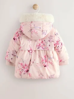 Discount Next Pink Puffer Floral Baby Coat (0mths-2yrs)