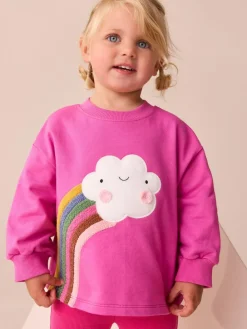 Next Pink Rainbow Cloud Character Long Sleeve T-Shirt (3mths-7yrs)^ Tops|Tops