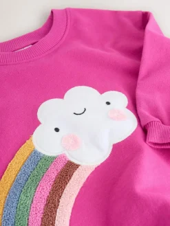 Next Pink Rainbow Cloud Character Long Sleeve T-Shirt (3mths-7yrs)^ Tops|Tops