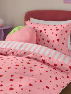 Best Next Pink Red Hearts Duvet Cover and Pillowcase Set