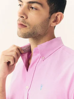 Next Pink Regular Fit Long Sleeve Oxford Shirt^ Shirts