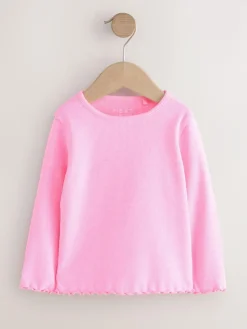 Sale Next Pink Rib Long Sleeve T-Shirt (3mths-7yrs)