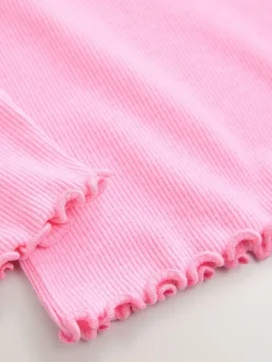 Sale Next Pink Rib Long Sleeve T-Shirt (3mths-7yrs)