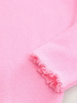Sale Next Pink Rib Long Sleeve T-Shirt (3mths-7yrs)