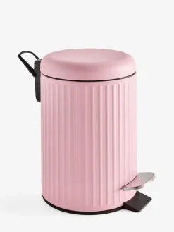 Next Pink Rib Soft Close 3 Litre Pedal Bin^ Bathroom Accessories