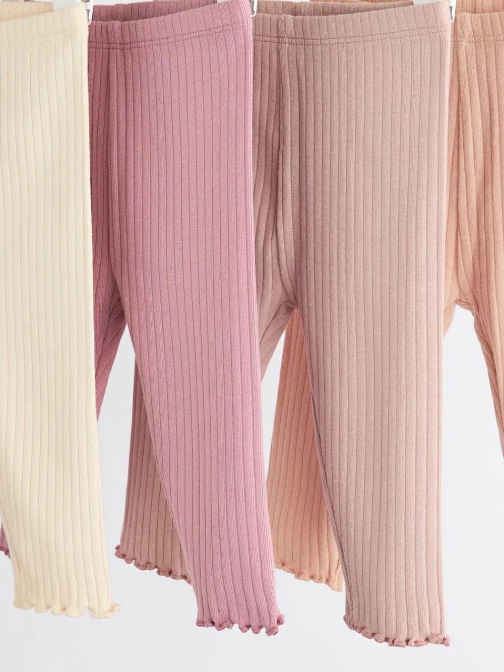 Hot Next Pink Ribbed Baby Leggings 4 Pack (0mths-2yrs)