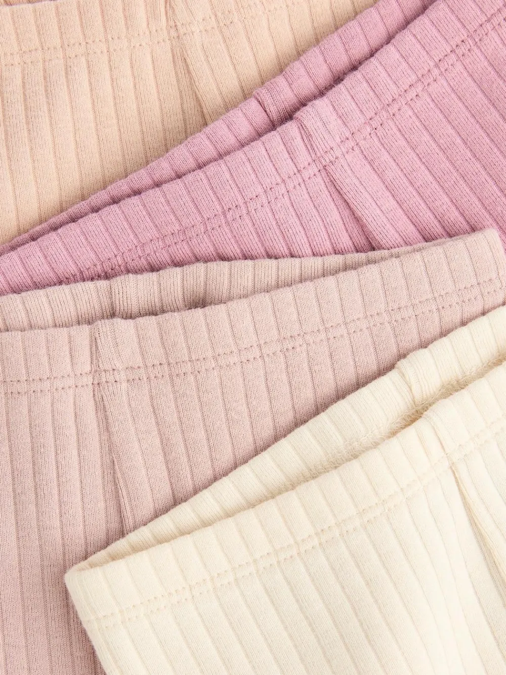 Hot Next Pink Ribbed Baby Leggings 4 Pack (0mths-2yrs)