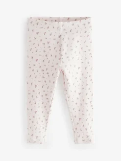 Online Next Ribbed Leggings 5 Pack (3mths-7yrs) Pink