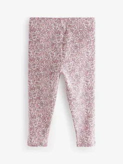 Online Next Ribbed Leggings 5 Pack (3mths-7yrs) Pink