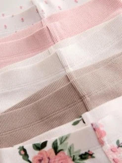 Next Pink Ribbed Leggings 5 Pack (3mths-7yrs)^ Newborn Clothing|Pants & Leggings