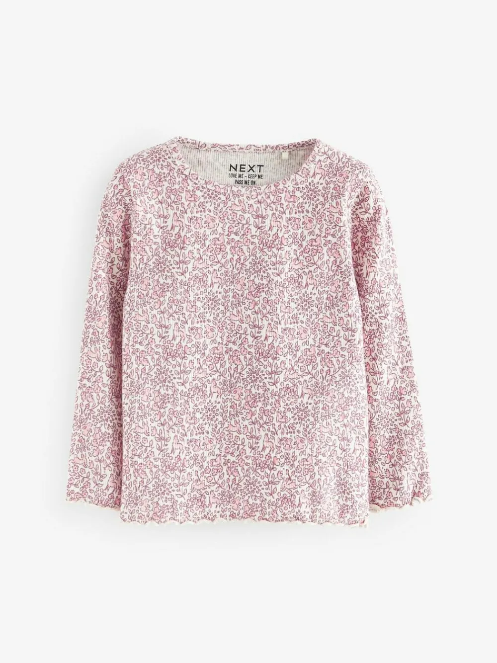 Next Ribbed Long Sleeve Tops 5 Pack (3mths-7yrs) Pink