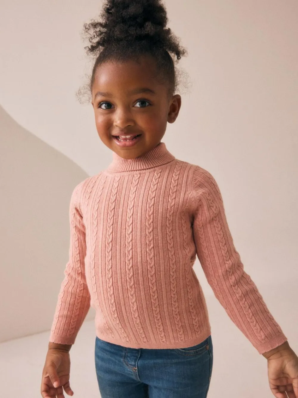 Clearance Next Pink Roll Neck Jumper (3mths-10yrs)