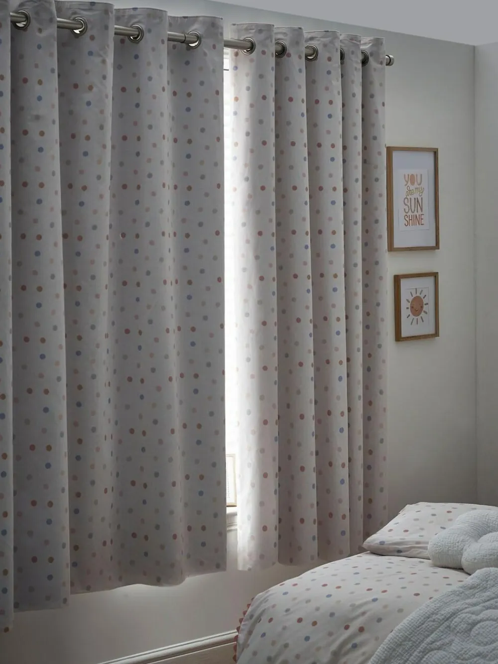 Next Pink Scandi Spot Eyelet Blackout Curtains^ Curtains & Blinds