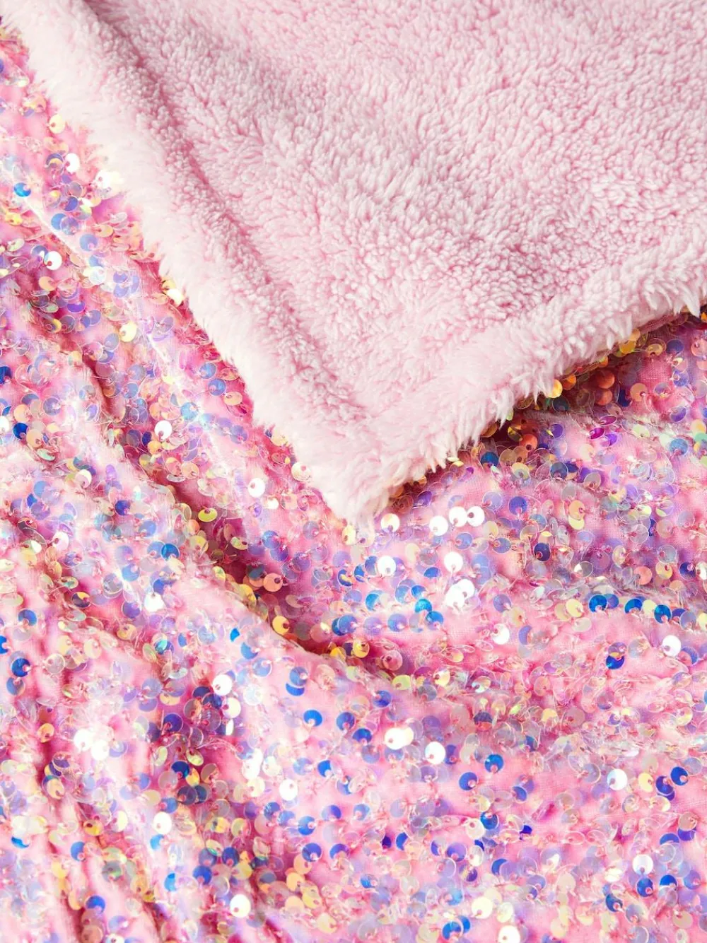 Next Pink Sequin Super Soft Fleece Throw Blanket