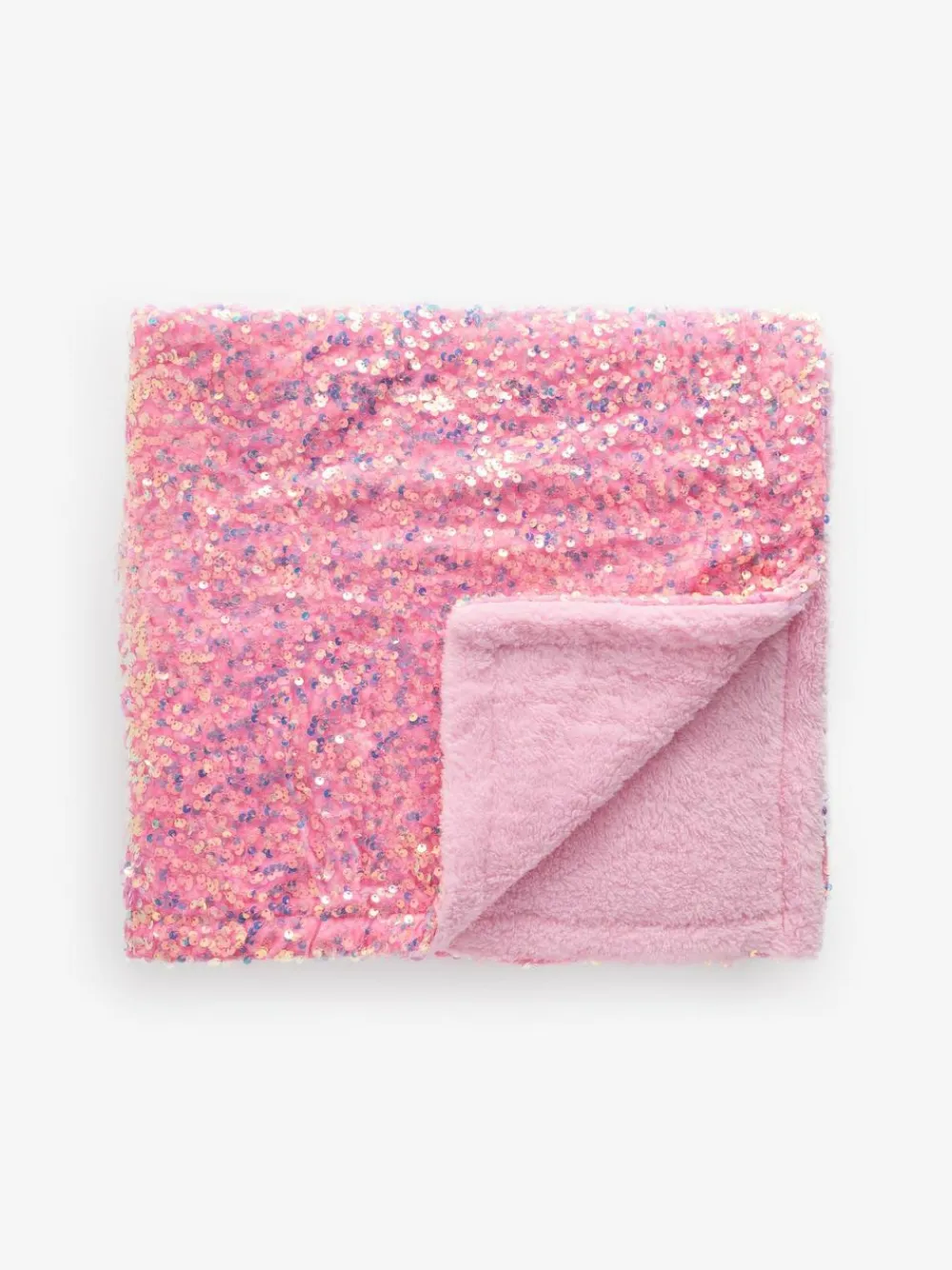 Next Pink Sequin Super Soft Fleece Throw Blanket
