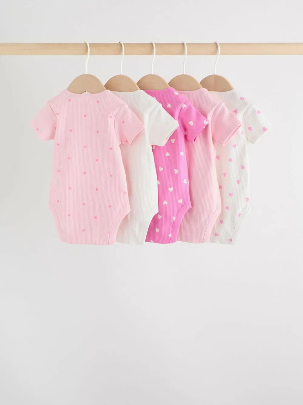 Discount Next Pink Short Sleeve Baby Bodysuits 5 Pack