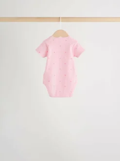 Discount Next Pink Short Sleeve Baby Bodysuits 5 Pack