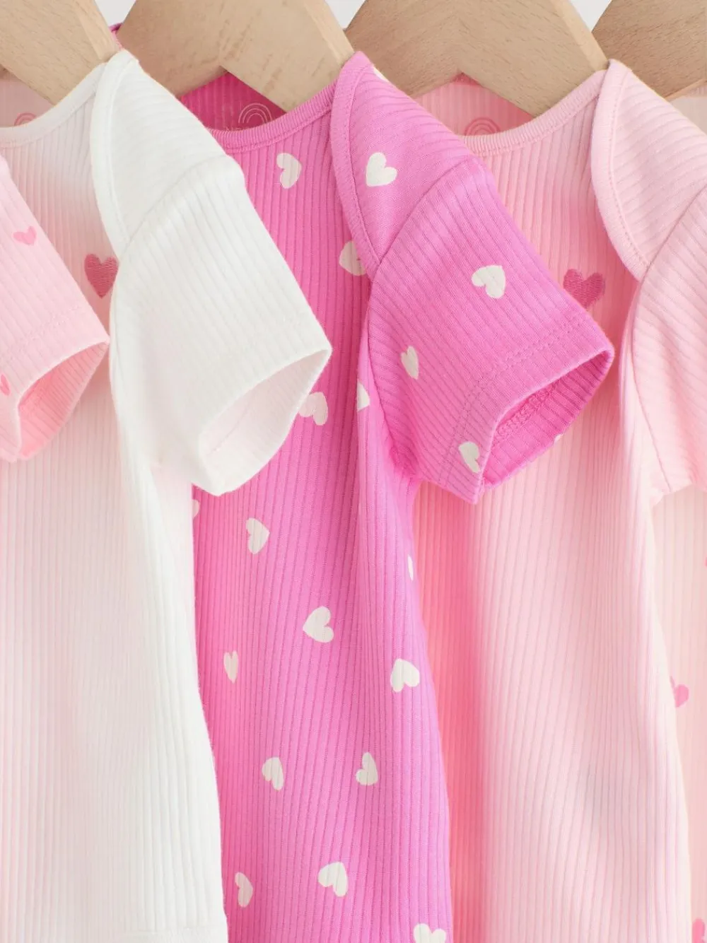 Discount Next Pink Short Sleeve Baby Bodysuits 5 Pack