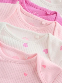 Discount Next Pink Short Sleeve Baby Bodysuits 5 Pack